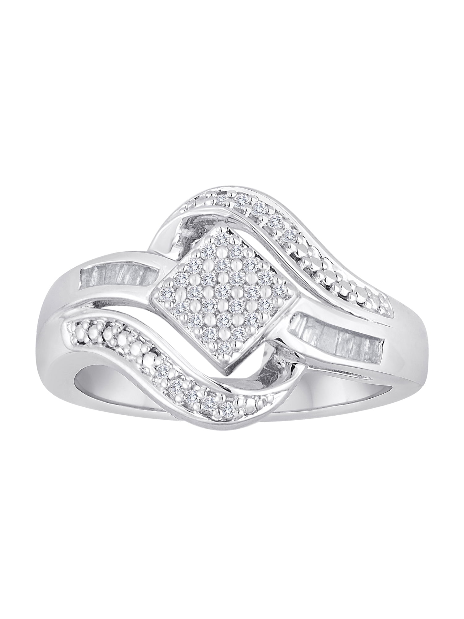 Brilliance Fine Jewelry 1/6 Carat T.W. Diamond Sterling Silver Ring