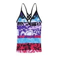 thumbnail image 3 of YEAHDOR Big & Little Girl 3pcs Tankini Swimsuit Swimming Tank Tops with Bottoms and Board Shorts Set Purple 10, 3 of 7