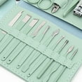thumbnail image 3 of 16pcs Steel Nail Clippers Set Steel Manicure Set Professional Pedicure Grooming Kit, 3 of 5