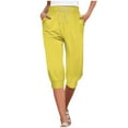 thumbnail image 4 of ATOYSOY Women's Lightweight Pajamas 2 Pack Capris Joggers Pants Legging Drawstring Sweatpants Clearance Trousers Elastic Waist Trendy Pants Pockets Casual Workout Multi-color M, 4 of 9