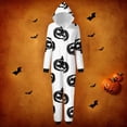 thumbnail image 1 of Family Halloween Pjs Matching Sets Halloween Print Long Sleeve Zippered One Piece Pajama Hooded Jumpsuit Winter Halloween Pjs Family Set, 1 of 4