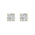 thumbnail image 3 of 1 Ct Round Cut Studs Clear Moissanite 18K Yellow Solid Solid Gold Everyday Dainty Earrings Screw Back, 3 of 7