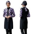 thumbnail image 3 of IBTOM CASTLE Muslim Swimsuits for Women Modest Islamic Arabic Swimwear Burkini Full Cover Hijab Top Pants Swimming Cap Bathing Suits XL Black + Purple, 3 of 8