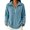 Blue, variant on Womens Fleece Jacket Half Zip Double-Sided Pullover with Ribbed Texture Long Sleeve
