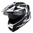 thumbnail image 2 of 1Storm Dual Sport Motorcycle Motocross Off Road Full Face Helmet HF802 Dual Visor Storm Force Black, 2 of 7