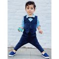 thumbnail image 5 of CARETOO Baby Boy Clothes Suits Infant Gentleman Shirt Dress Vest Pants Berets Hat Bowtie Outfits Set, 5 of 10