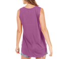 thumbnail image 5 of Womens Tank Tops Summer Loose Sleeveless Tops Ribbed Trim Scoop Neck Curved Hem Purple 2XL, 5 of 6