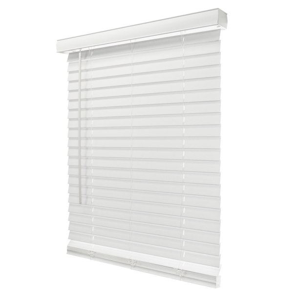 CHICOLOGY Cordless Faux Wood Blind, Basic White