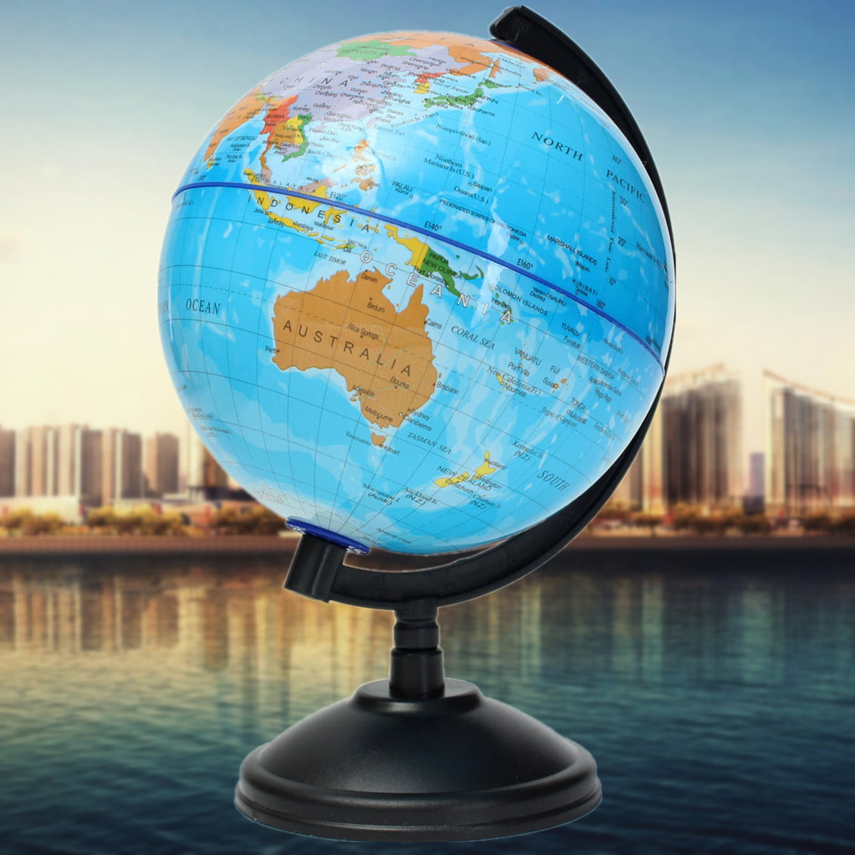 14cm World Globe Earth Map Swivel Stand Geography for Kids Learn Educational Toy 