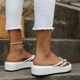 thumbnail image 2 of Aayomet Women Platform Flip Flop Comfortable Wedge Flip Flops Walking Thong Slippers Relaxed Fit Memory Foam Womens Flip Flop,White 8.5, 2 of 3