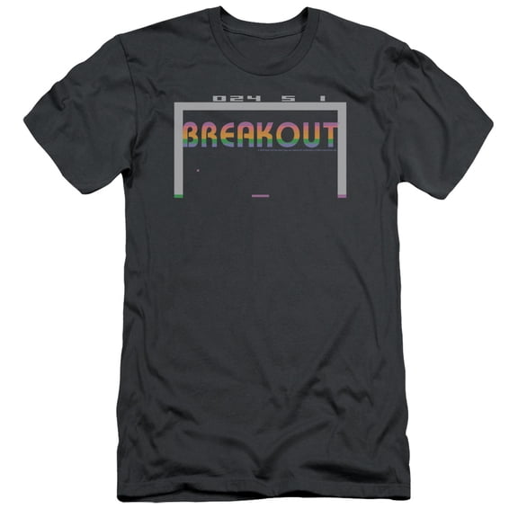 Atari Breakout 2600 S/S Adult 30/1 T-Shirt Charcoal