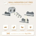 thumbnail image 3 of PawHut Cat Wall Shelves, 4 Piece Cat Wall Furniture, Light Gray, 3 of 8