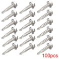 thumbnail image 3 of Tornillos autoperforantes 100 piezas Tornillos hexagonales para chapa de metal M4.2 * 16 mm Tornillos autoperforantes para chapa de acero inoxidable Tornillos autoperforantes de metal Tornillos para techos para fijación Abrazadera Hardware de construcción brillar Electrónica, 3 of 5