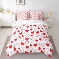 thumbnail image 2 of Castle Fairy Red Love Heart Print Bedding Comforter Set 7 Pieces for Boys Girls,Happy Valentine's Day Full Bedding Set Lightweight,Romantic Lover Couple Fitted Sheet Flat Sheet,Breathable Home Decor, 2 of 8