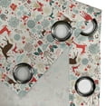 thumbnail image 4 of Ambesonne Christmas Grommet Curtain, Vintage Xmas, 50" x 108", Petrol Blue Brown, 4 of 6