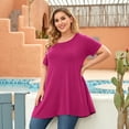 thumbnail image 2 of LARACE Tunique Décontractée Ample Blouse Hauts pour Femmes Chemise à Manches Courtes Hauts Blouse pour Dames T-Shirt, 2 of 5