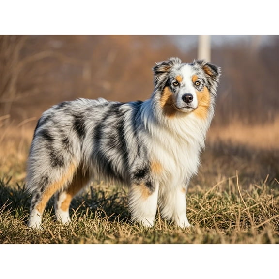 Australian Shepherd Diamond Dots Painting DIY Kits 5D Diamond Art Full Round Drill Rhinestones by Number Embroidery Arts and Crafts for Living Room Bedroom Home Wall Decor 12x16 inch / 30x40cm