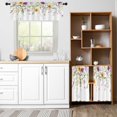 thumbnail image 3 of Wildflower Curtains for Kitchen Bathroom Daisy Flower Print Rod Pocket Window Curtain Set 3 Pcs Modern Simple Flower Leaf Printed Curtains 54 x 18 + 27 x 36 * 2, 3 of 6