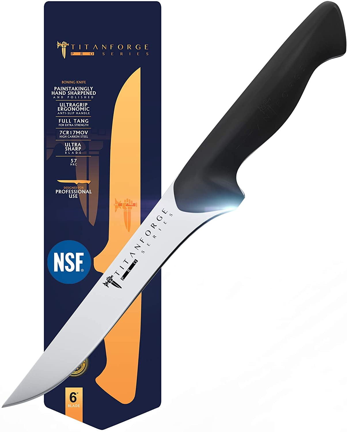 TITAN Boning Knife 6" Inch Pro Series Knives 7CR17MOV High