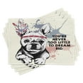 thumbnail image 1 of Ambesonne Animal Place Mats Set of 4, Tribal Feathers and Dog, Standard Size, White Black, 1 of 6