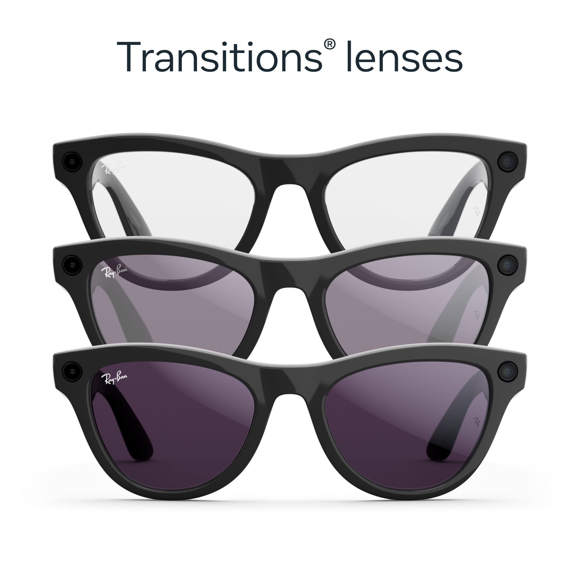 Shiny Black, Transition Amethyst Lenses