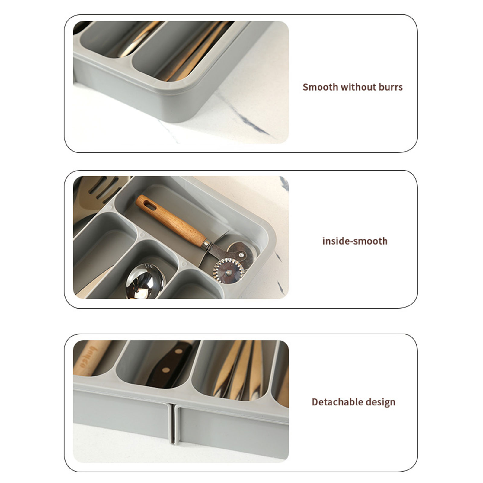 Silverwares Drawer Organizers Expandable Utensils Holder Cutlery Tray Adjustable Tablewares Dividers Storage Fork