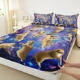 thumbnail image 3 of Castle Fairy Kids Teens Adults Kawaii Animal Cats Full Size Sheets 4-Piece,Universe Galaxy Breathable Bed Sheets,Abstract Gradient Starry Sky Lightweight Sheet Sets,Microfiber Bedroom Decor, 3 of 7
