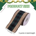 thumbnail image 3 of Clearance Under $1 Christmas Wired Ribbon, 1 Roll Burlap Plaid Holiday Ribbon, Blackish Green 6x457cm, DIY Bows Wreath Xmas Tree Decor, 3 of 7