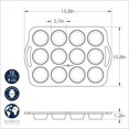 thumbnail image 2 of Nordic Ware Treat - Molde Antiadherente para Magdalenas de 12 cavidades, Color Plateado, 2 of 4