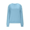 thumbnail image 4 of Wensltd Womens Sweatshirts No Hood Solid Color Crew Neck Casual Long Sleeve Pullover Sportswear Tops, 4 of 9