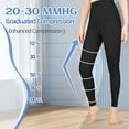 thumbnail image 2 of MARTINE MALL 1 Pairs 20-30 mmHg Compression Pantyhose for Women & Men, Medical Graduated Footless Compression Stockings（Black,L）, 2 of 6