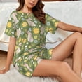 thumbnail image 4 of Fuzoiu Happy Easter Print Women's Short-Sleeved Pajama Set,Lounge Sleepwear Set,Womens Pajama Sets 2 Piece,Button-Up Top and Shorts with Pockets-Medium, 4 of 7
