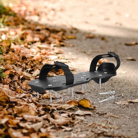 WRISTBIQUE Gardeners Grass Aerator Shoes for Lawn with 20Pcs Cylindrical Metal Spikes 1.77X0.31X0.31in