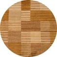 thumbnail image 1 of Ahgly Tapis Rond Abstrait Sedona Marron à Carreaux, 3 Pieds Rond, 1 of 6