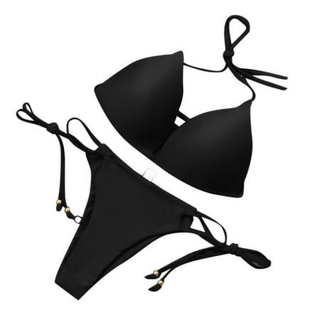 Clearance!HomeGardon Bestselling Bikini Swimsuits for Women 2025 Sexy Women Bikini Set Swimwear Push-Up Padded Bra Swimsuit Beachwear S-XL