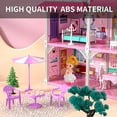 thumbnail image 5 of Freecat 8 Rooms 24.8'' Dollhouse for Girls, Dolls Funiture with Slide&Stairs, Pink DIY Rooms Playset Christmas Birthday Gift Toys for Girls 3 4 5 6+, 5 of 10