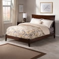 thumbnail image 2 of AFI Metro Full Low Profile Wood Platform Bed Frame with Panel Headboard, Walnut, 2 of 9
