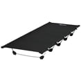 thumbnail image 1 of Lightweight Aluminum Camping Cot - Portable Folding Bed | 75" x 26" Black | Ideal for Outdoor Trips, Camping, & Rest | 331lb Capacity, 1 of 7