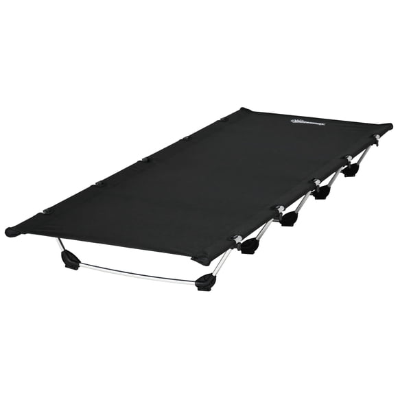 Lightweight Aluminum Camping Cot - Portable Folding Bed | 75" x 26" Black | Ideal for Outdoor Trips, Camping, & Rest | 331lb Capacity