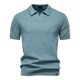 thumbnail image 1 of Blusa y camisa de manga corta con cuello vuelto para hombre, cómoda, lisa, de poliéster, informal, de manga corta y cuello vuelto, 1 of 3