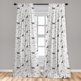 thumbnail image 5 of Ambesonne Dog Lover Curtains, Paw Print and Bones, Pair of 28"x95", Umber Beige Grey, 5 of 5