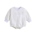 thumbnail image 1 of Gibobby Mameluco para niña de manga larga con estampado de para recién nacidos, niños y niñas, ropa para recién nacidos(Blanco, 12-18 Meses), 1 of 5