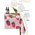 thumbnail image 2 of Strawberry Table Cloth, Pink Spring Summer Rustic Floral Fruit Waterproof Tablecloth for Rectangle Tables, Reusable Washable Fabric Table Cover for Restaurant Kitchen Dining Tables 60"x84", 2 of 6