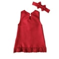 thumbnail image 3 of WIBACKER Infant Girls Dress Newborn Dresses Vintage Shaft Dress Baby Girls Baptism Dress with Headband Gifts, 3 of 8