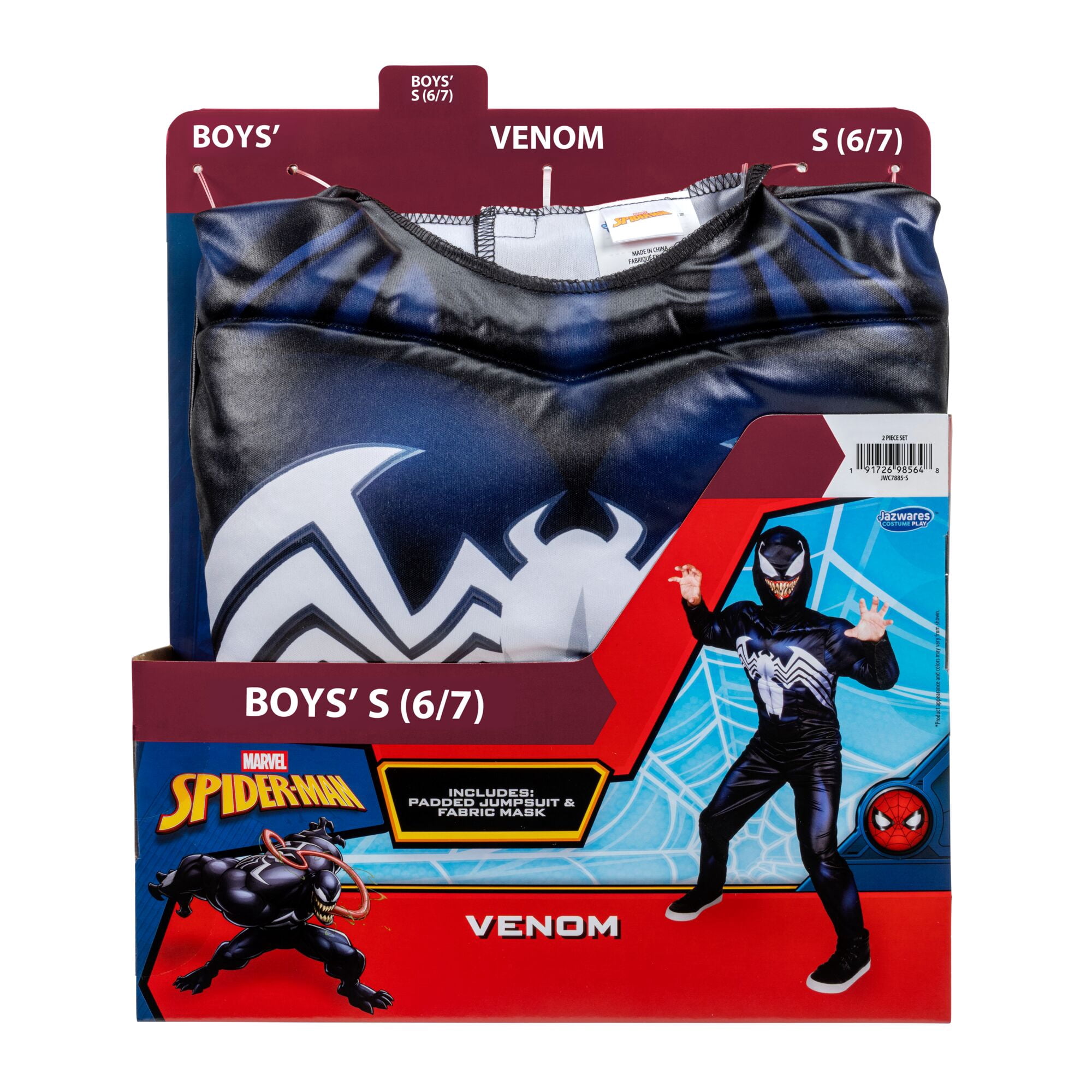Marvel's Venom Halloween Costume for Children, Boy's Size S (6/7), by Jazwares