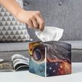 thumbnail image 6 of Yiaed Bald Eagle Pilot Print Tissue Box Cover, PU Leather Decorative Organizer for Tabletop, Bathroom, Car, Office Creative Decorative, 6 of 7