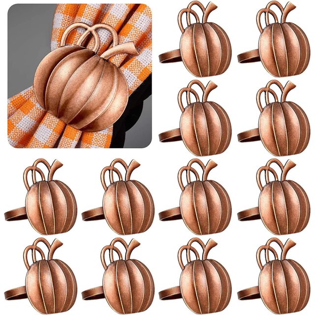 Servilletas de acción de gracias Afortunado calabaza anillos de servilletas de otoño