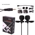 thumbnail image 1 of Gwong Electrónica Lavalier Dual Lavalier Mic Lapel Clip-on Micrófono condensador para iPhone Android, 1 of 7