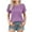 Purple, variant on Wyobmus Womens Casual Tops Loose Fit Short Sleeve Shirt Solid Crew Neck Ribbed Knit Blouse T-Shirt Tunic S-2X Black