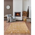thumbnail image 2 of Ladole Rugs Shaggy Rabat Abstract Pattern Sustainable Spirals Style Indoor Small Runner Rug in Dark Yellow White 2'7" x 4'11", 2 of 4